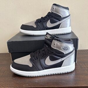 Jordan Kids Black and Silver Sneakers